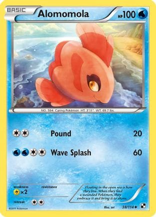 'Pokemon - 'Alomomola (38) 038  - Reverse Holofoil Black and White - Uncommon