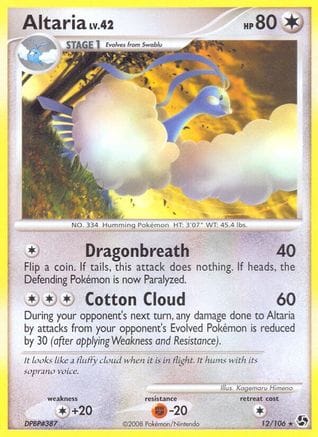 'Pokemon - 'Altaria 012  - Reverse Holofoil Great Encounters - Rare