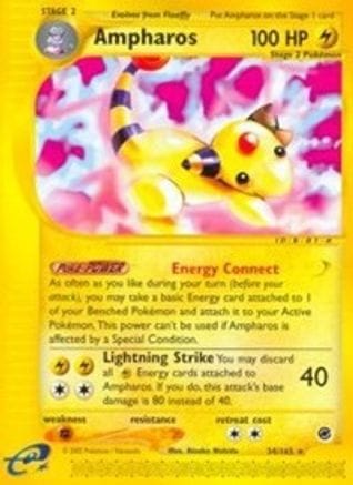 'Pokemon - 'Ampharos (34) 034  - Reverse Holofoil Expedition - Rare