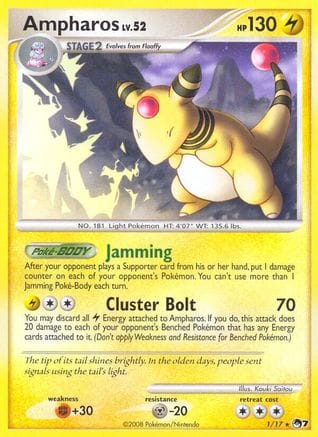 'Pokemon - 'Ampharos 001/017  POP Series 7 - Rare