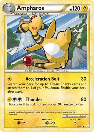 'Pokemon - 'Ampharos 014  - Reverse Holofoil HeartGold SoulSilver - Rare