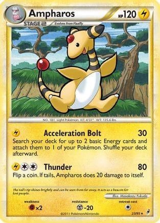 'Pokemon - 'Ampharos 023  - Reverse Holofoil Call of Legends - Rare