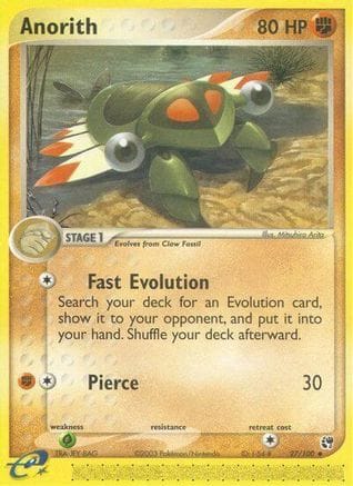 'Pokemon - 'Anorith 027/100  - Reverse Holofoil Sandstorm - Uncommon
