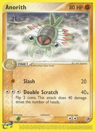 'Pokemon - 'Anorith 028/100  Sandstorm - Uncommon