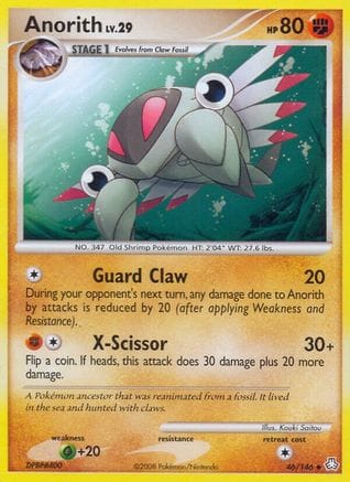 'Pokemon - 'Anorith 046  - Reverse Holofoil Legends Awakened - Uncommon