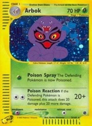 'Pokemon - 'Arbok (3) 003  - Holofoil Expedition - Holo Rare