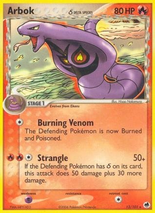'Pokemon - 'Arbok (Delta Species) 013/101  Dragon Frontiers - Rare