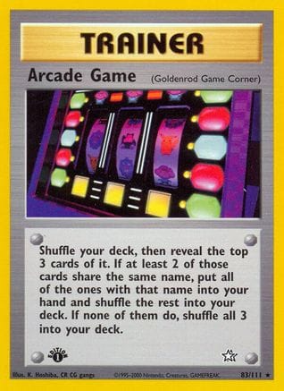 'Pokemon - 'Arcade Game (Goldenrod Game Corner) 083/111  - 1st Edition Neo Genesis - Rare
