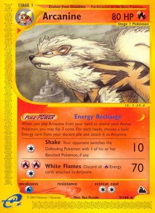 'Pokemon - 'Arcanine (3) 003  - Reverse Holofoil Skyridge - Rare