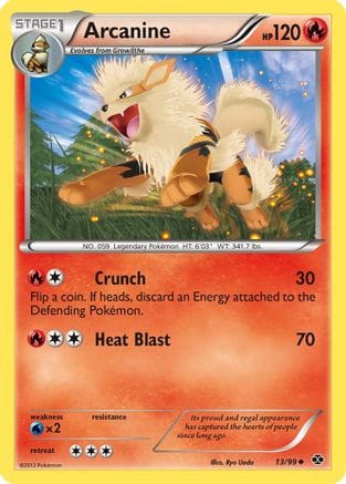 'Pokemon - 'Arcanine (13) 013/99  - Reverse Holofoil Next Destinies - Uncommon