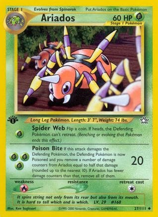 'Pokemon - 'Ariados 027/111  - Unlimited Neo Genesis - Uncommon