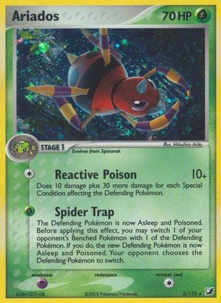 'Pokemon - 'Ariados 002  - Holofoil Unseen Forces - Holo Rare