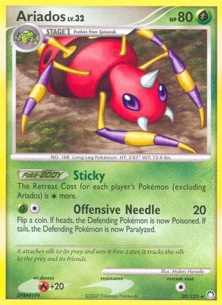 'Pokemon - 'Ariados 020  - Reverse Holofoil Mysterious Treasures - Rare
