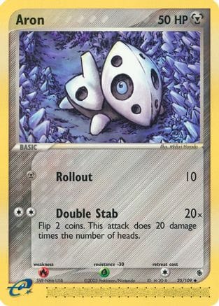 'Pokemon - 'Aron 025/109  - Reverse Holofoil Ruby and Sapphire - Uncommon