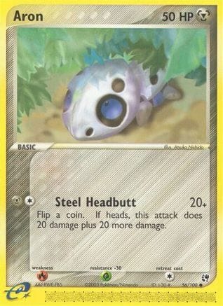 'Pokemon - 'Aron 056/100  - Reverse Holofoil Sandstorm - Common