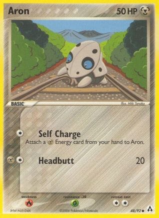 'Pokemon - 'Aron 048/92  - Reverse Holofoil Legend Maker - Common