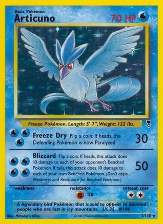 'Pokemon - 'Articuno 002  - Reverse Holofoil Legendary Collection - Holo Rare