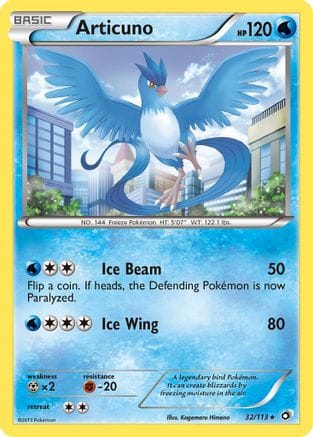 'Pokemon - 'Articuno 032/113  - Reverse Holofoil Legendary Treasures - Holo Rare