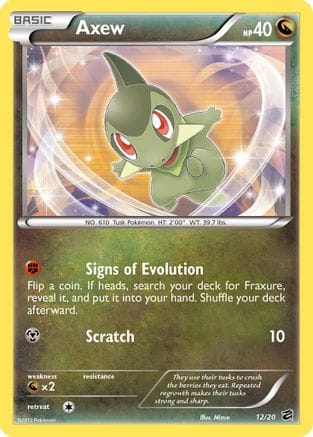 'Pokemon - 'Axew (12) 012  - Holofoil Dragon Vault - Holo Rare