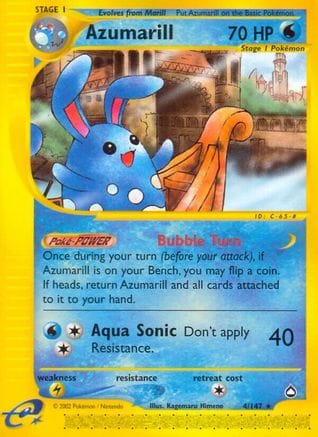 'Pokemon - 'Azumarill 004  - Reverse Holofoil Aquapolis - Rare