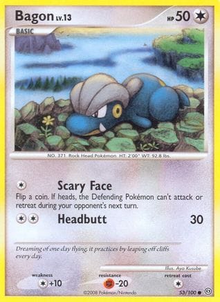 'Pokemon - 'Bagon 053/100  - Reverse Holofoil Stormfront - Common