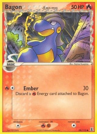 'Pokemon - 'Bagon 058/113  - Reverse Holofoil Delta Species - Common