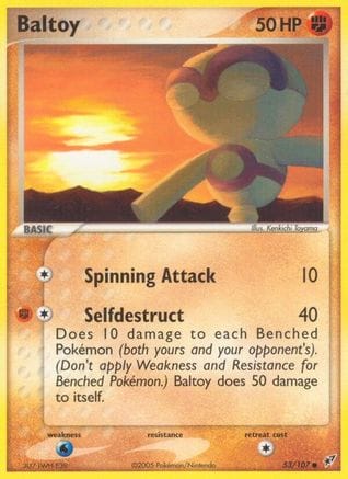 'Pokemon - 'Baltoy 053/107  - Reverse Holofoil Deoxys - Common