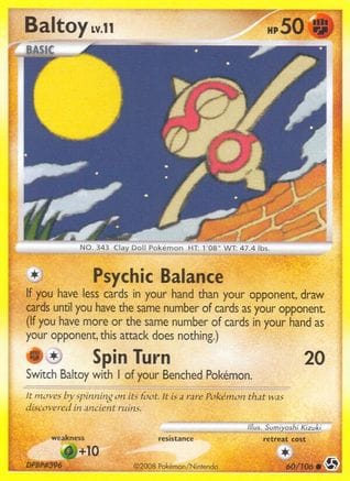 'Pokemon - 'Baltoy 060/106  - Reverse Holofoil Great Encounters - Common
