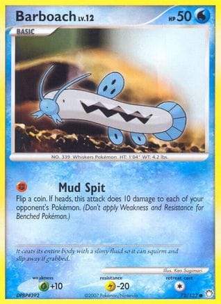 'Pokemon - 'Barboach 072  - Reverse Holofoil Mysterious Treasures - Common