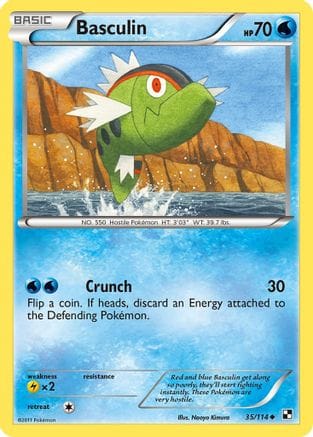 'Pokemon - 'Basculin 035  - Reverse Holofoil Black and White - Uncommon