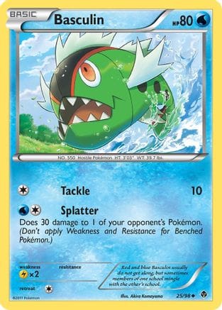 'Pokemon - 'Basculin (25) 025  - Reverse Holofoil Emerging Powers - Uncommon