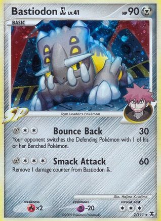 'Pokemon - 'Bastiodon GL 002  - Reverse Holofoil Rising Rivals - Holo Rare