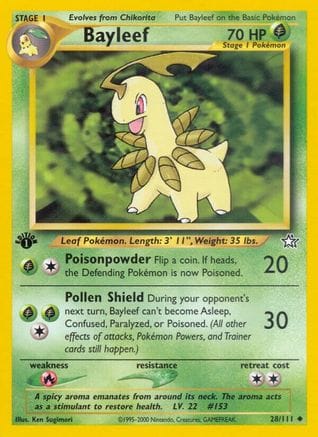'Pokemon - 'Bayleef (28) 028/111  - Unlimited Neo Genesis - Uncommon