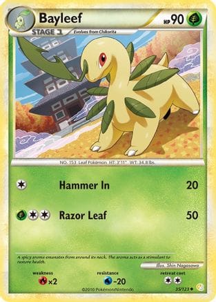 'Pokemon - 'Bayleef 035  - Reverse Holofoil HeartGold SoulSilver - Uncommon