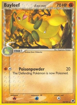 'Pokemon - 'Bayleef (Delta Species) 026  - Reverse Holofoil Dragon Frontiers - Uncommon