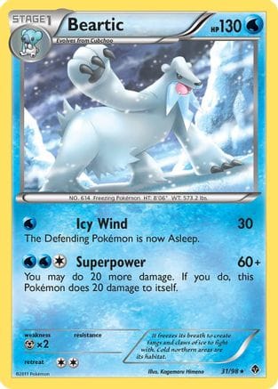 'Pokemon - 'Beartic (31) 031  - Reverse Holofoil Emerging Powers - Rare