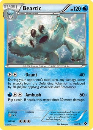 'Pokemon - 'Beartic 037  - Reverse Holofoil Next Destinies - Rare
