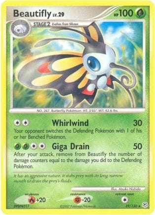 'Pokemon - 'Beautifly 019  - Reverse Holofoil Diamond and Pearl - Rare