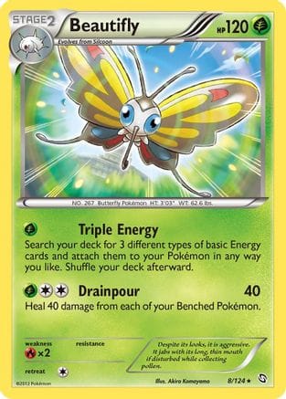 'Pokemon - 'Beautifly 008  - Reverse Holofoil Dragons Exalted - Rare