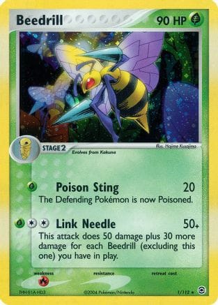 'Pokemon - 'Beedrill 001/112  FireRed & LeafGreen - Holo Rare