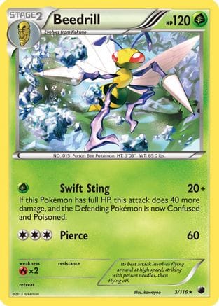 'Pokemon - 'Beedrill 003/116  Plasma Freeze - Rare