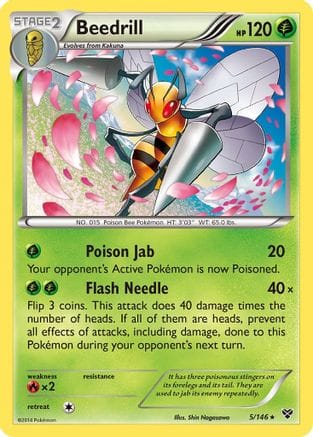 'Pokemon - 'Beedrill 005  - Reverse Holofoil XY Base Set - Rare