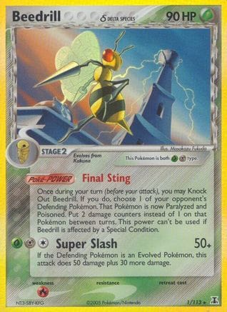 'Pokemon - 'Beedrill (Delta Species) 001  - Reverse Holofoil Delta Species - Holo Rare