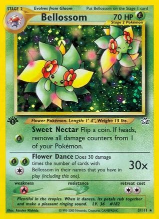 'Pokemon - 'Bellossom 003/111  - 1st Edition Holofoil Neo Genesis - Holo Rare