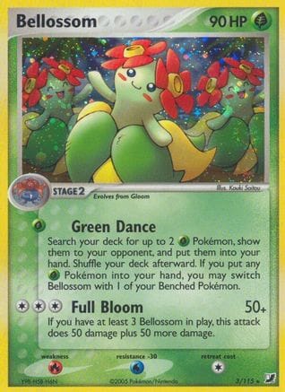 'Pokemon - 'Bellossom 003  - Holofoil Unseen Forces - Holo Rare