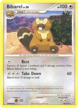 'Pokemon - 'Bibarel 020  - Reverse Holofoil Diamond and Pearl - Rare