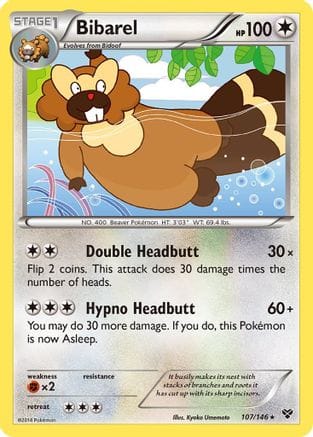 'Pokemon - 'Bibarel 107  - Reverse Holofoil XY Base Set - Rare