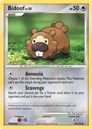 'Pokemon - 'Bidoof 070/130  - Reverse Holofoil Diamond and Pearl - Common