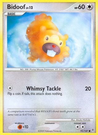 'Pokemon - 'Bidoof 091  - Reverse Holofoil Supreme Victors - Common