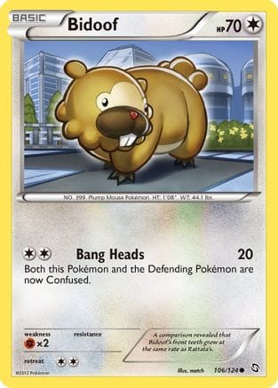 'Pokemon - 'Bidoof 106/124  - Reverse Holofoil Dragons Exalted - Common